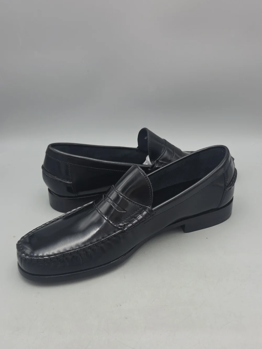 Mens Florsheim Berkley Moc Toe Penny Loafers Black Leather Size 10.5 D